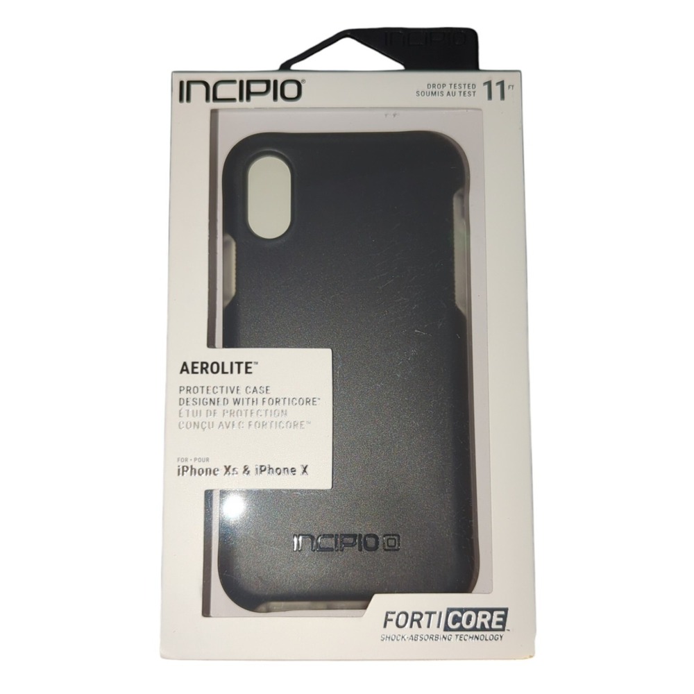 F1. Incipio Aerolite Case for Apple iPhone XS/X - Black/Clear, Wireless Charging